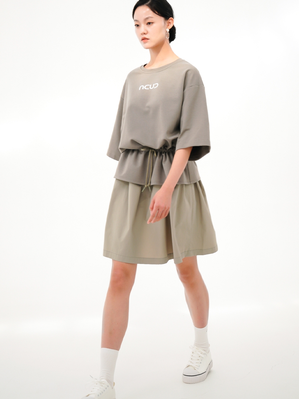 Half Sleeve Logo Dress _KH.Grey