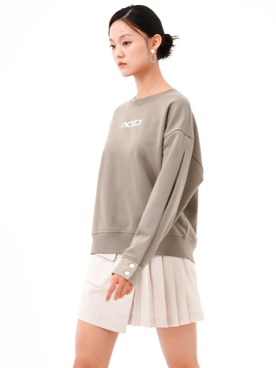 Sleeve Detail Logo Sweatshirt _KH.Grey