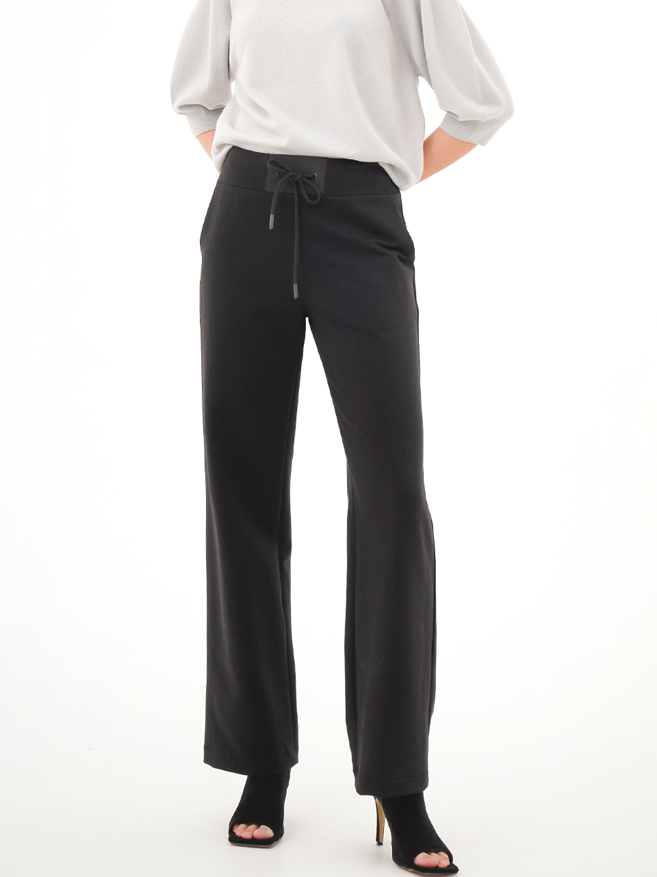 Bending Jersey Semi Wide Pants _Black