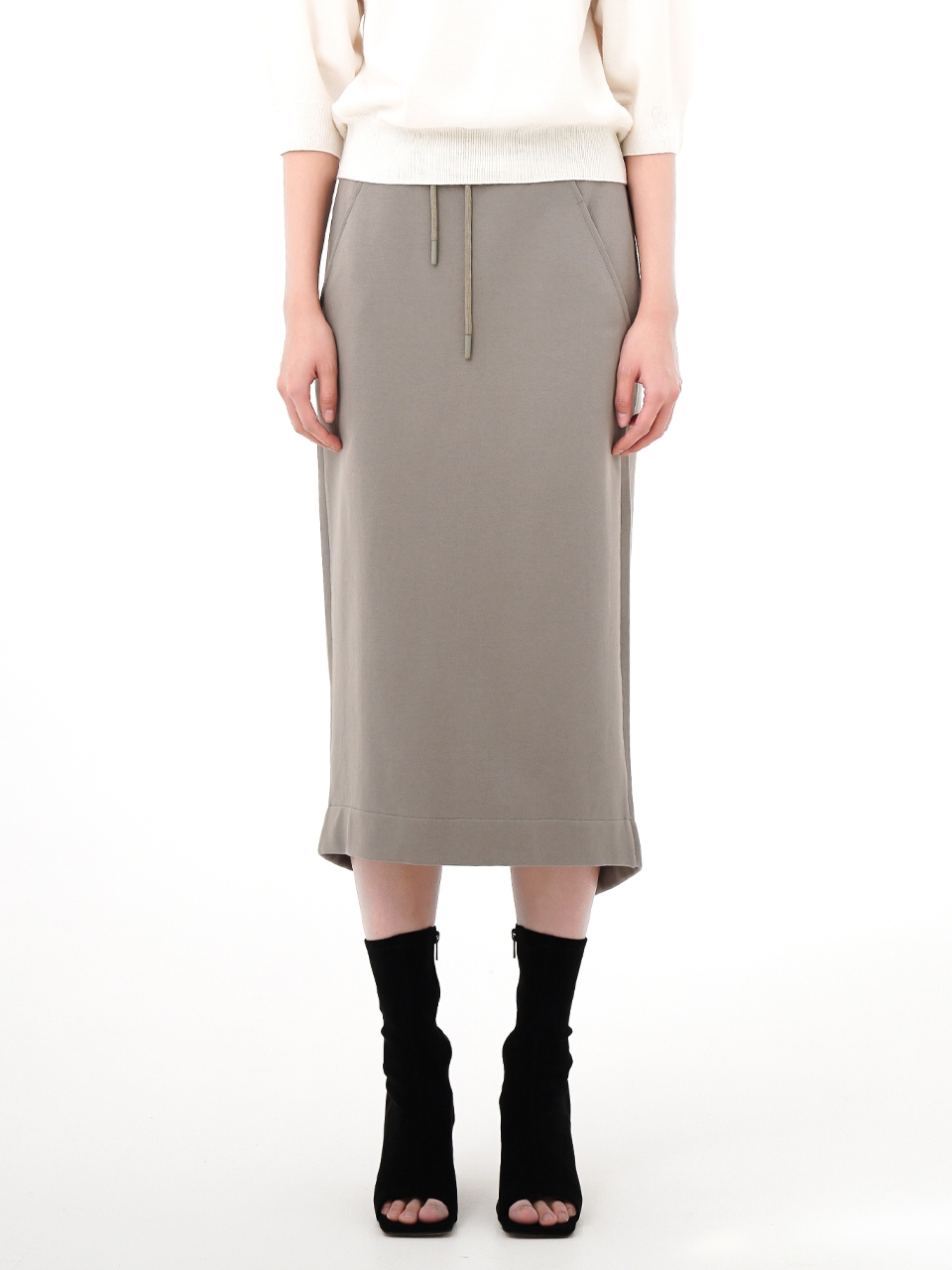 Bending Back Slit Skirt _KH.Grey