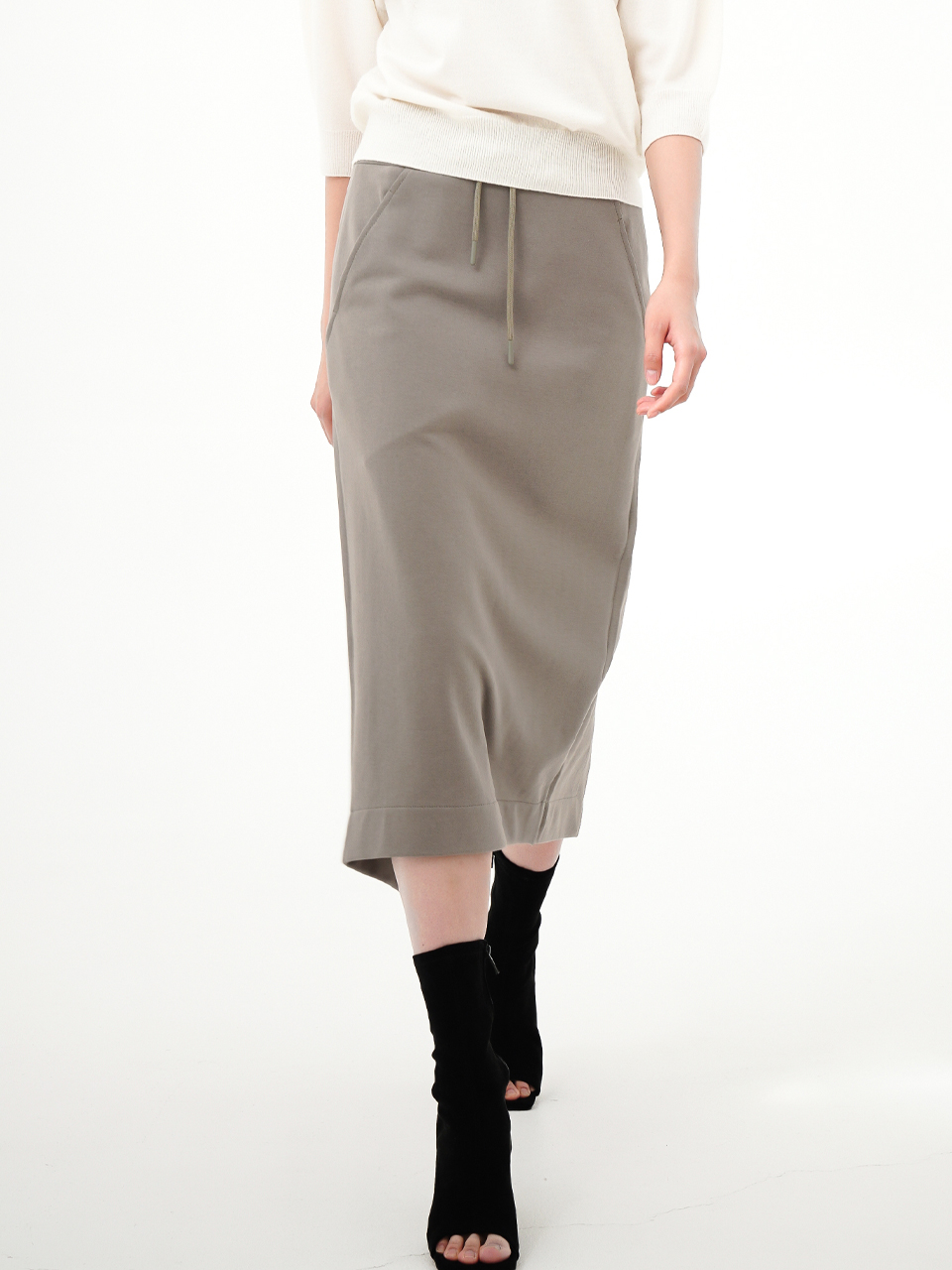 Bending Back Slit Skirt _KH.Grey