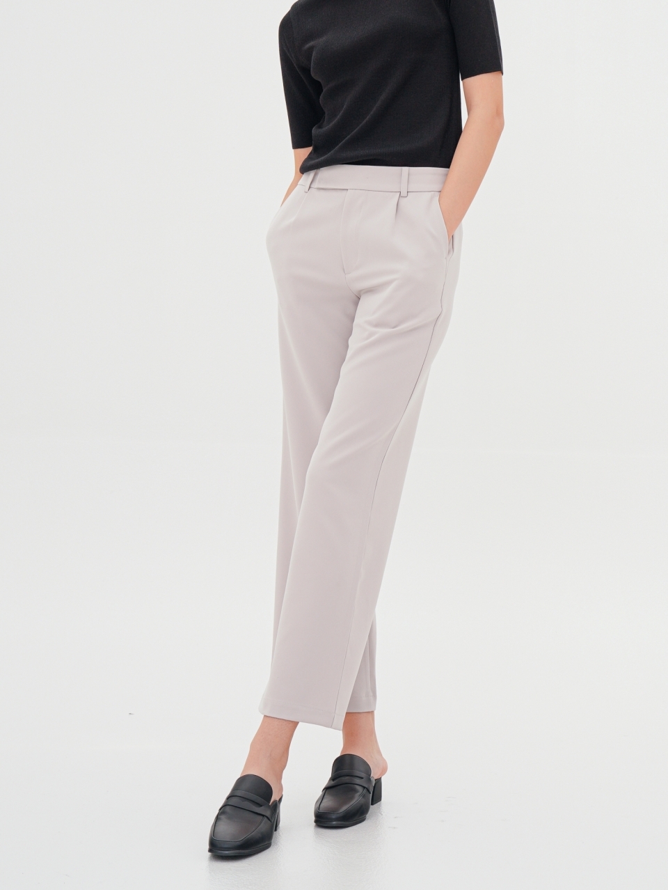 Semi Wide Slacks _Beige