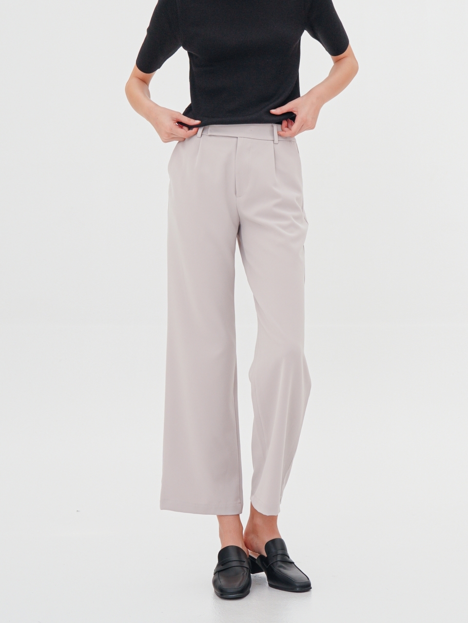 Semi Wide Slacks _Beige