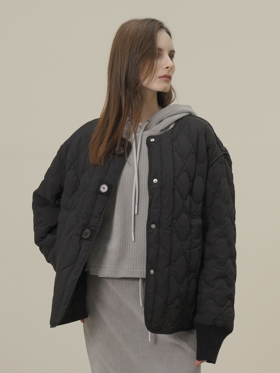 Quilted Down Jacket _Black