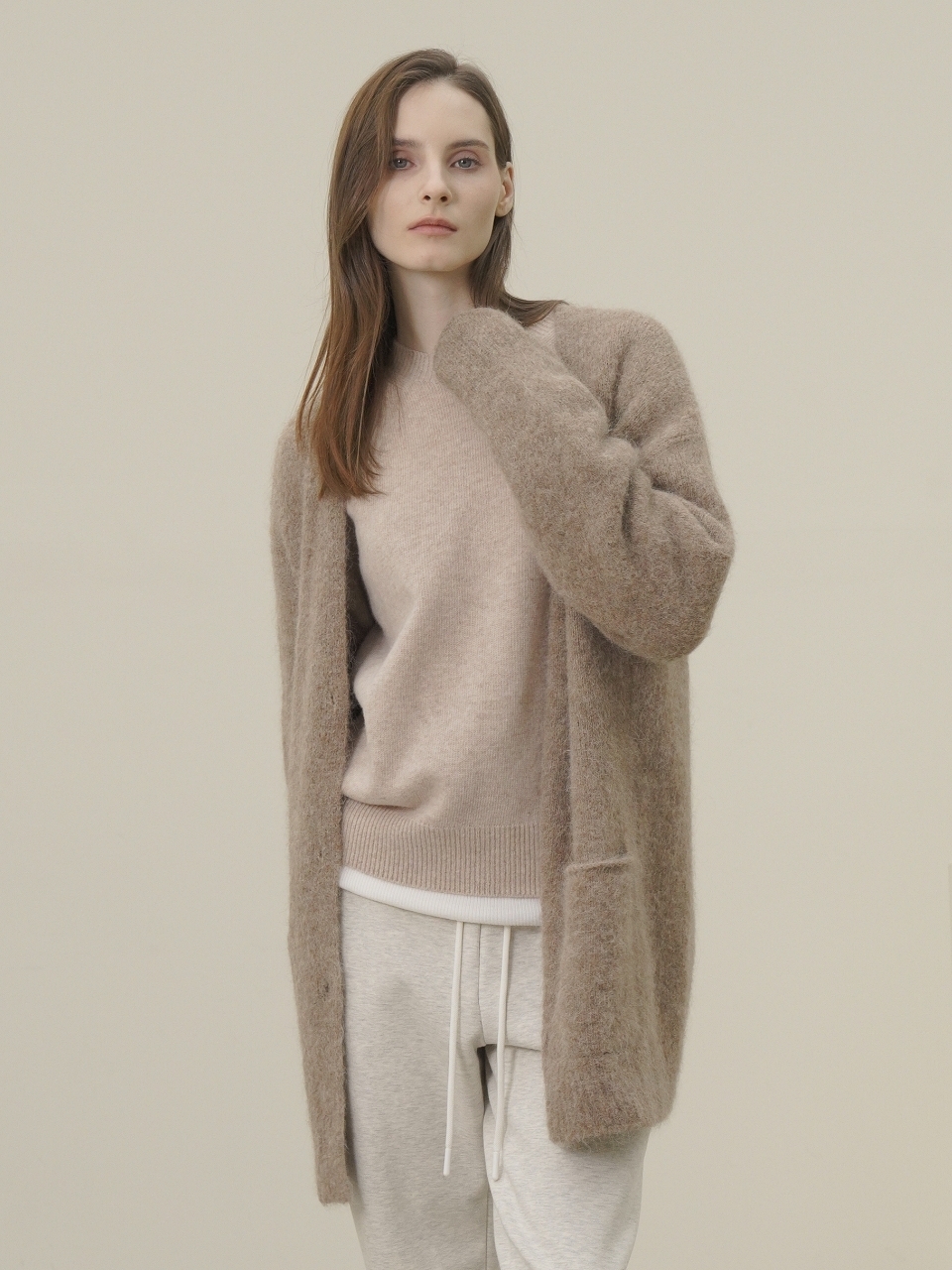 Suri Alpaca Heavy Cardigan _Beige