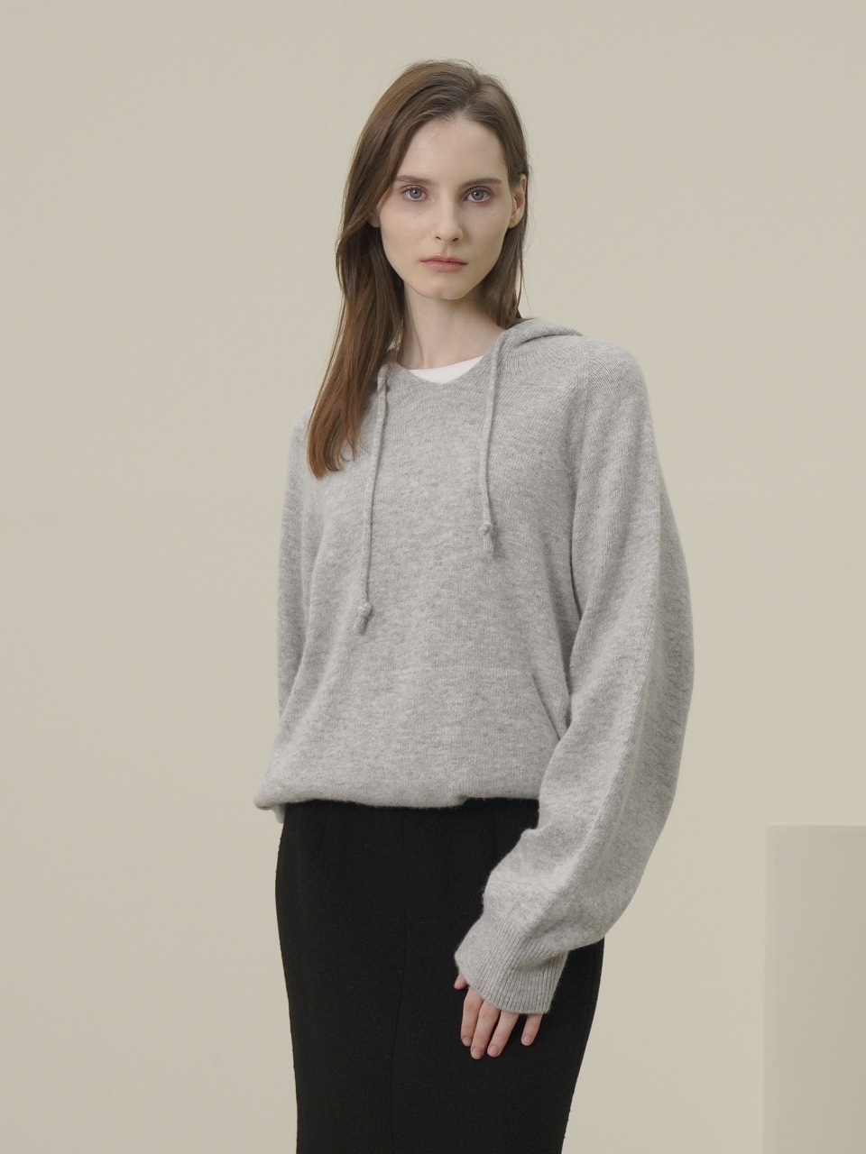 Wool Hoodie Knit _Grey