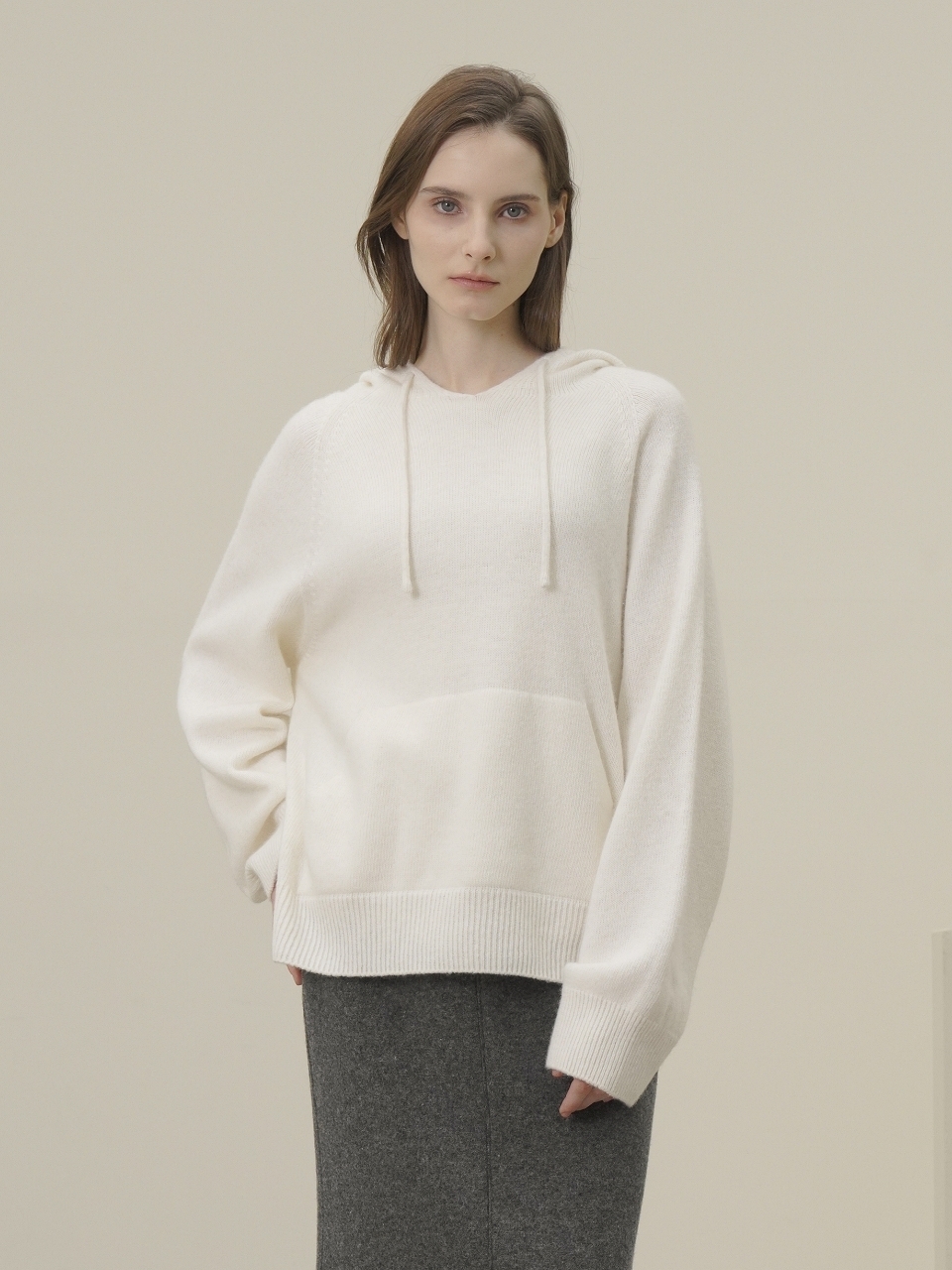 Wool Hoodie Knit _Ivory