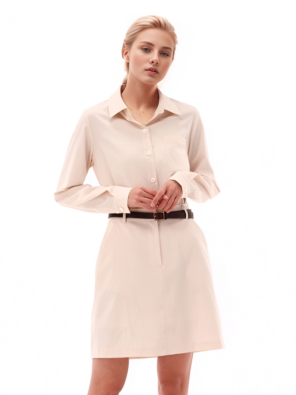 Front Open Shirt Dress _2 Color