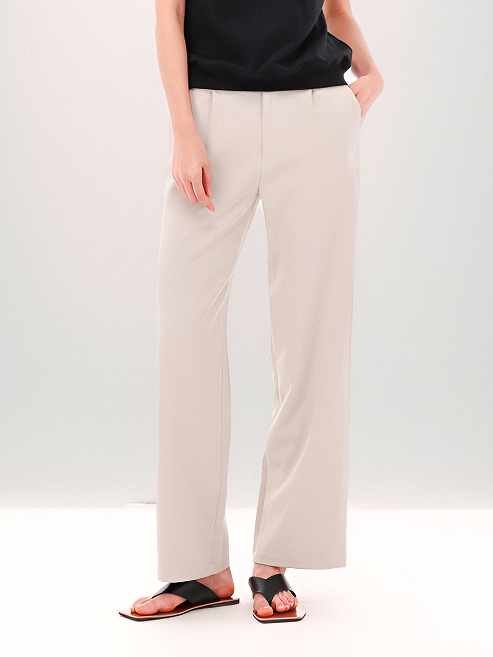 Light Semi Wide Slacks _2 Color