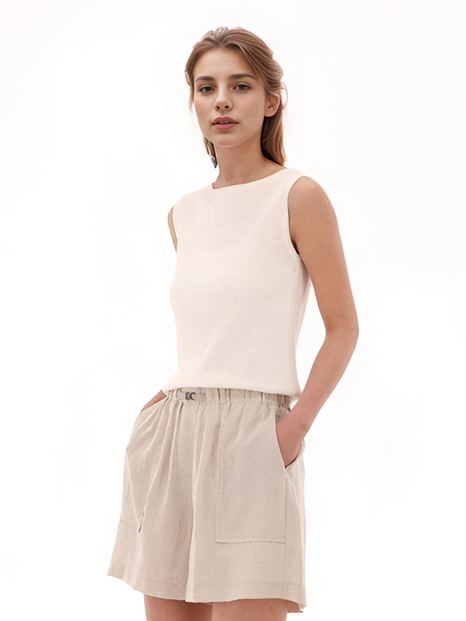 Boat neck Sleeveless Knit _ST.Black