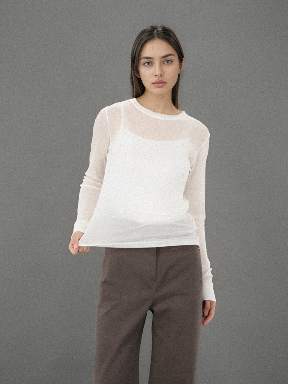 Long Sleeve Slim T-shirt _White