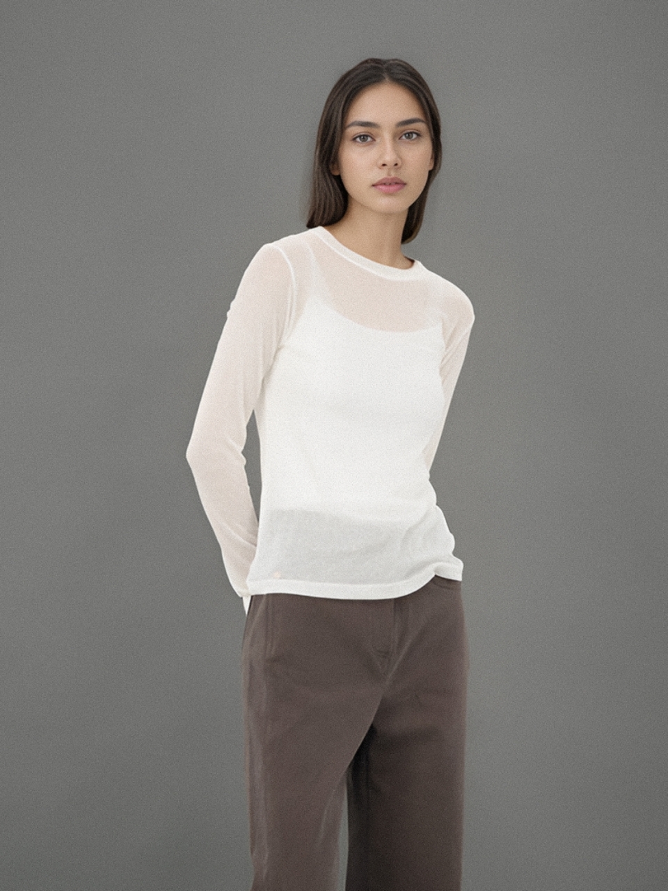 Long Sleeve Slim T-shirt _White