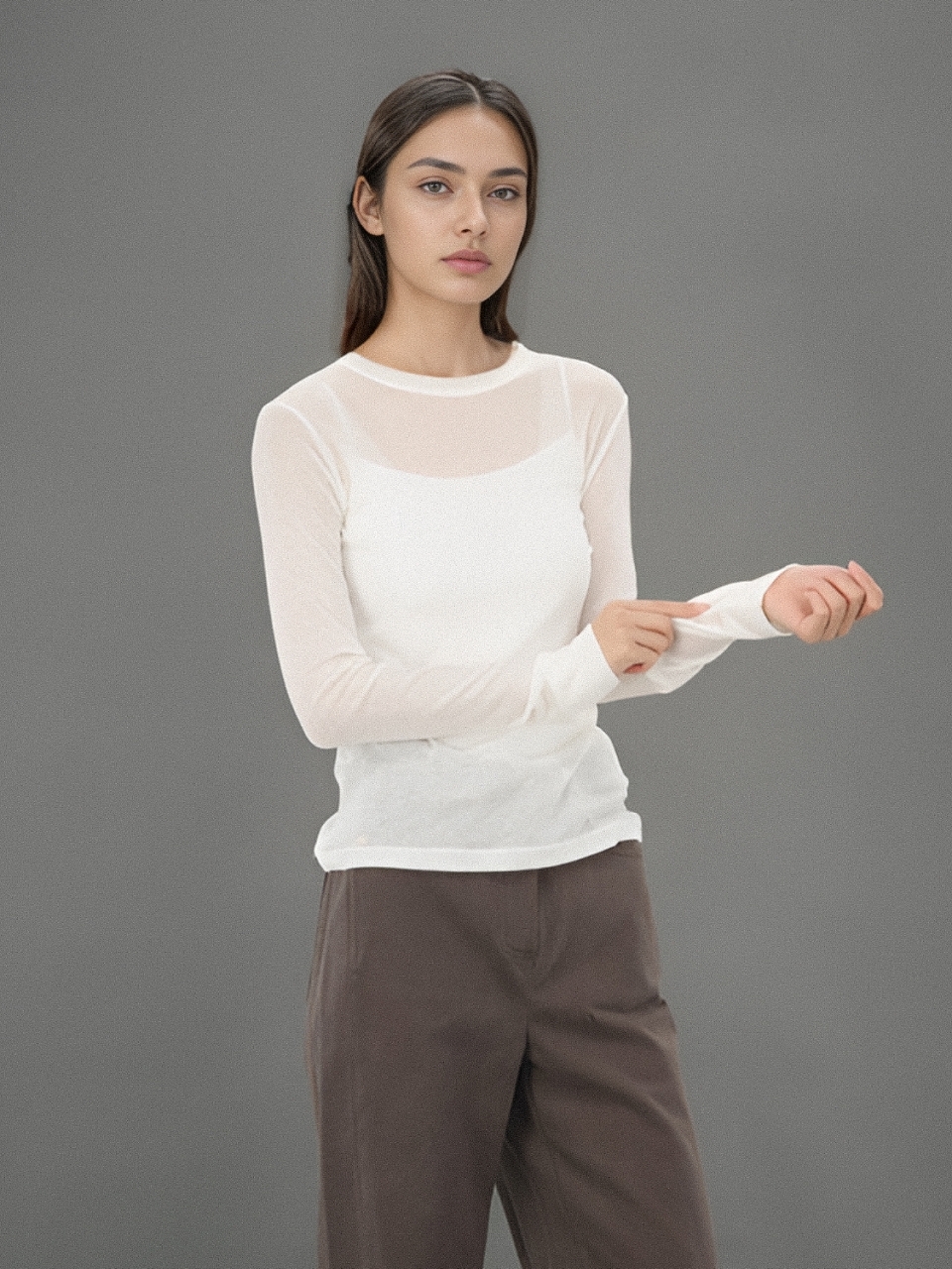 Long Sleeve Slim T-shirt _White