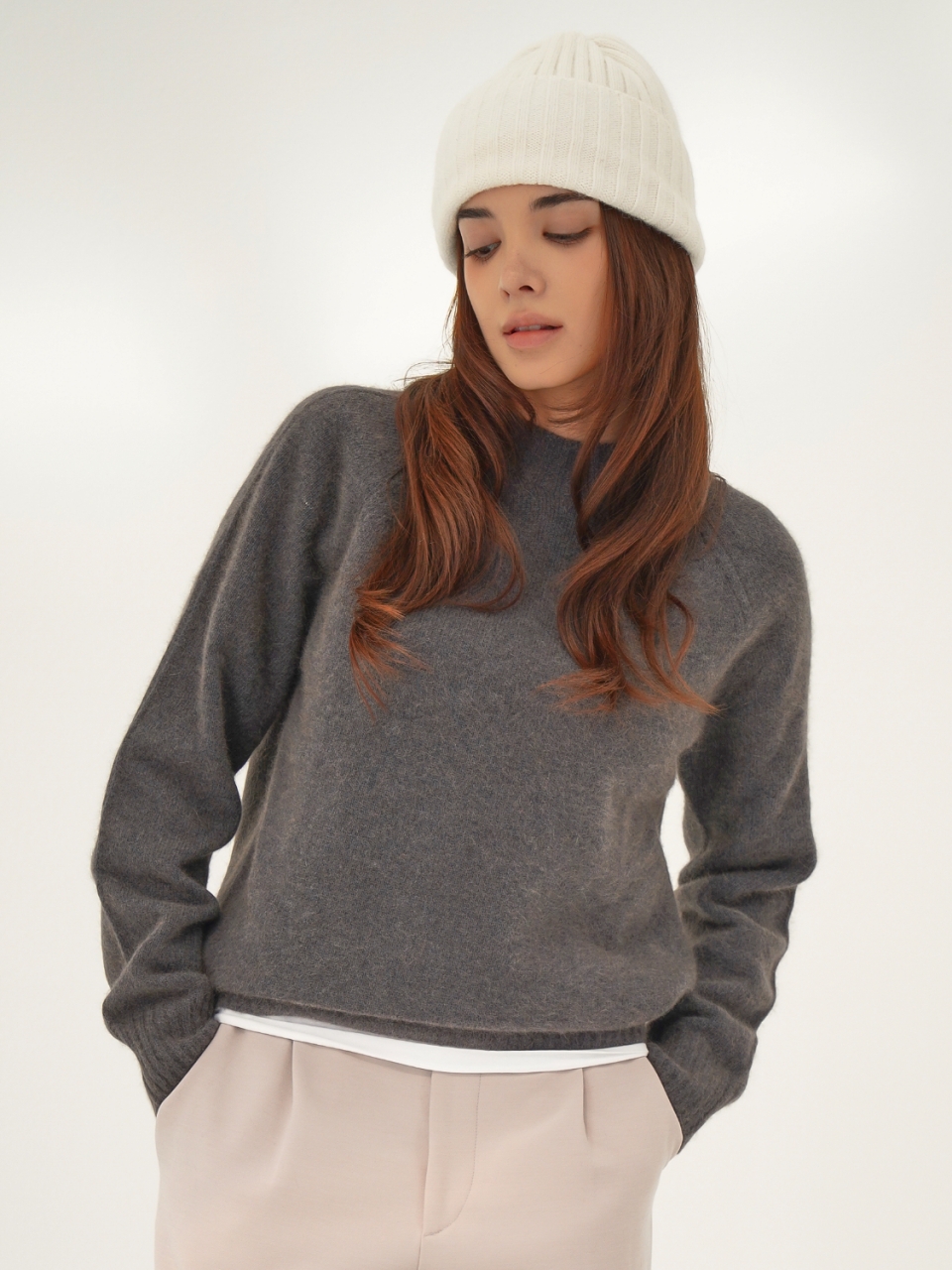 Raccoon 2 tone Knit _Grey
