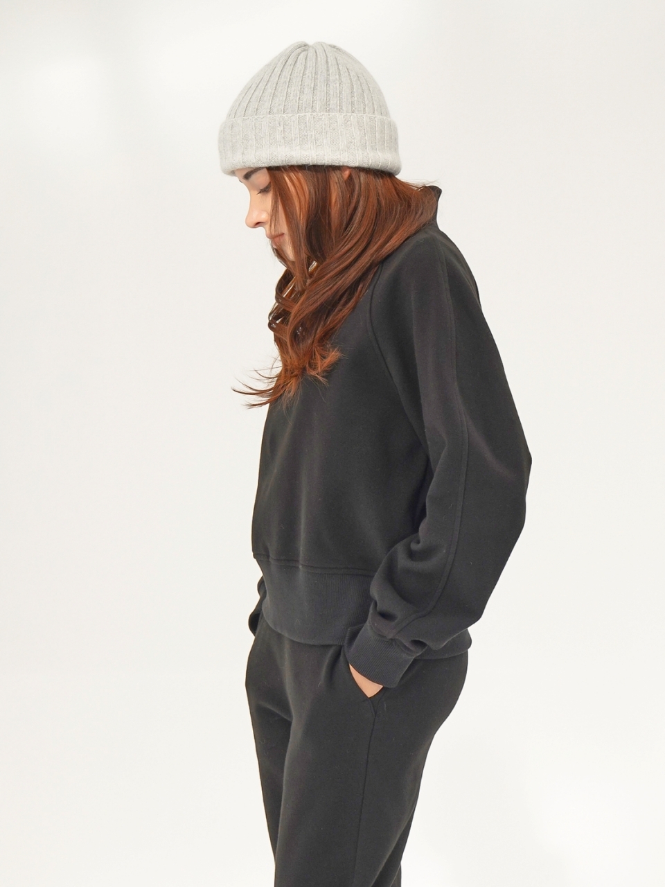 (기모) Hoodie Sweat Zip up _Black