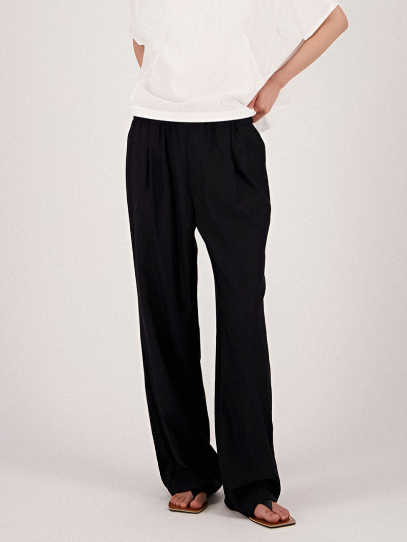 Summer Pintuck Bending Slacks _Black