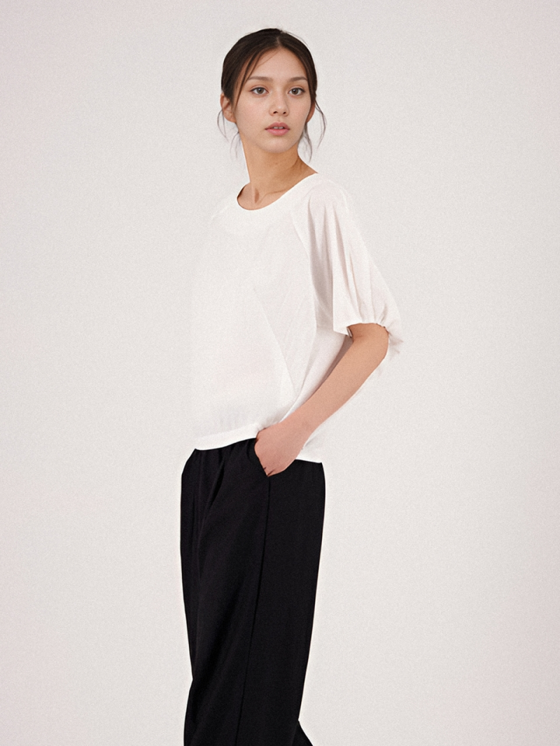 Round Neck Raglan Blouse _White