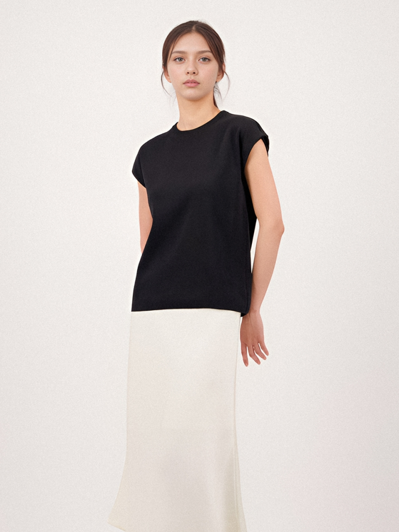 Half Sleeve Cotton Knit _Black
