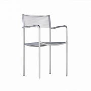 [Alias]Spaghetti Armrest Chair 131 Clear/Black PVC + Chrome Frame