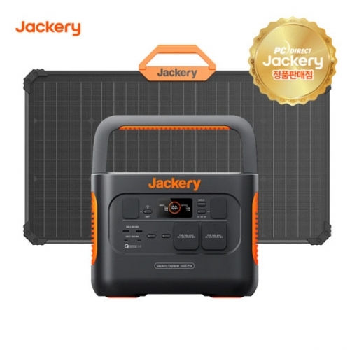 [잭커리 Jackery] 1000Pro+80W 휴대용 파워뱅크+태양광 패널 올인원 배터리 태양광 캠핑 차박 낚시 비상전력