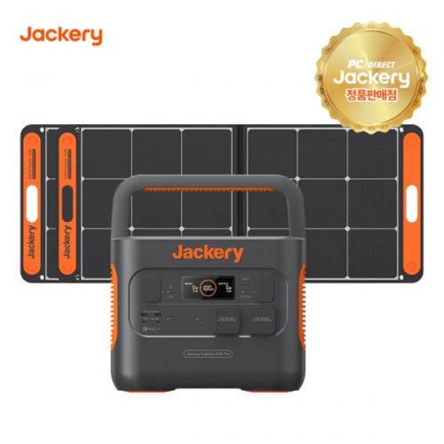 [잭커리 Jackery] 2000 Pro+100W(2ea) 휴대용 파워뱅크+태양광 패널2ea 올인원 배터리 태양광 캠핑 차박 낚시 비상전력