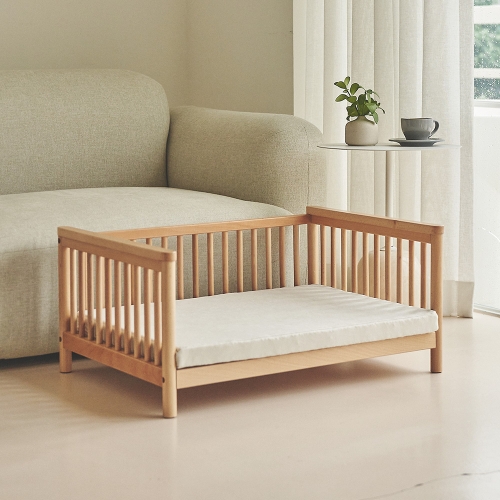 E0등급 바라 펫베드+매트 원목 강아지침대