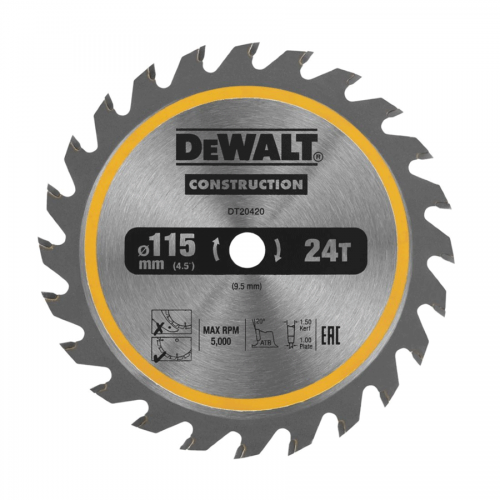 디월트 원형톱날 DT20420 (115mm - 24T) -DCS571 목재용 톱날