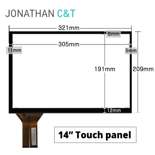 JCT-C2621V2 14인치 정전식 터치 패널