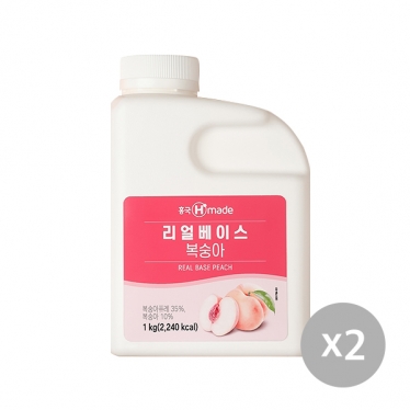 [흥국F&B/업체직배송] H.MADE 리얼베이스 복숭아 1kg x 2개