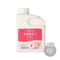 [박스] [흥국F&B/업체직배송] H.MADE 리얼베이스 복숭아 1kg x 12개