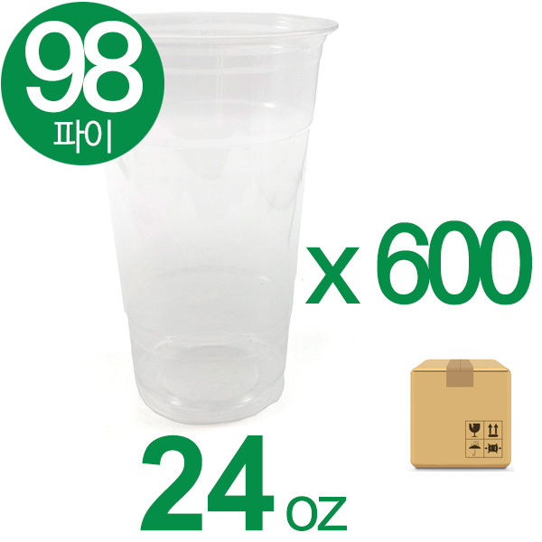 98파이 PET 24온스 아이스컵 600개 709ml