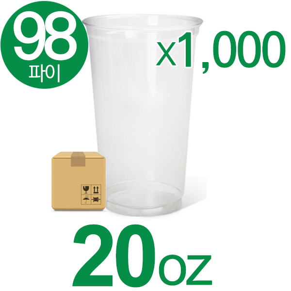 98파이 PET 20온스 아이스컵 1,000개 591ml