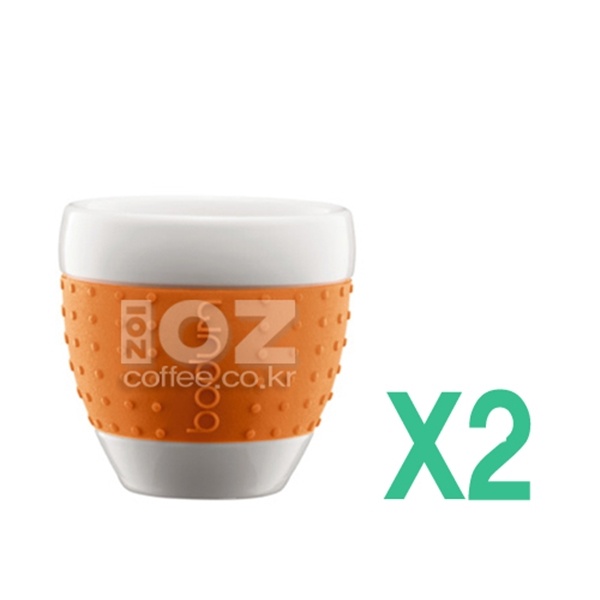 [특가할인] 보덤 파비나 도자기 컵 2P 오렌지 80ml(11155-106)