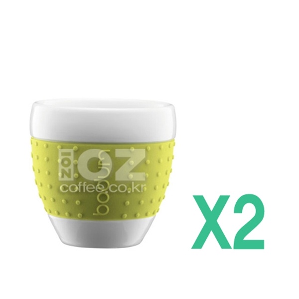 [특가할인] 보덤 파비나 도자기 컵 2P 그린 80ml(11155-565)