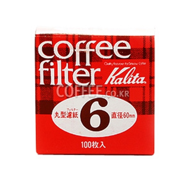 칼리타 라운드 커피필터 #6 (60mm)/워터드립 겸용