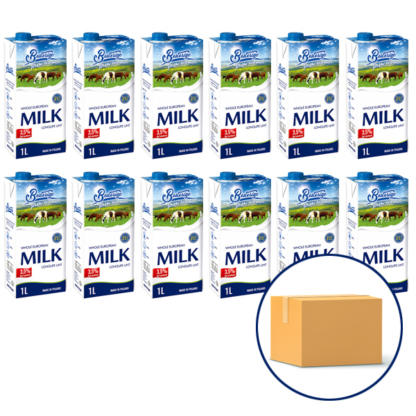 롱라이프 폴란드 수입 멸균 우유 (1박스-12팩) WHOLE  EUROPEAN UHT Milk (소비기한 2026.05.15)