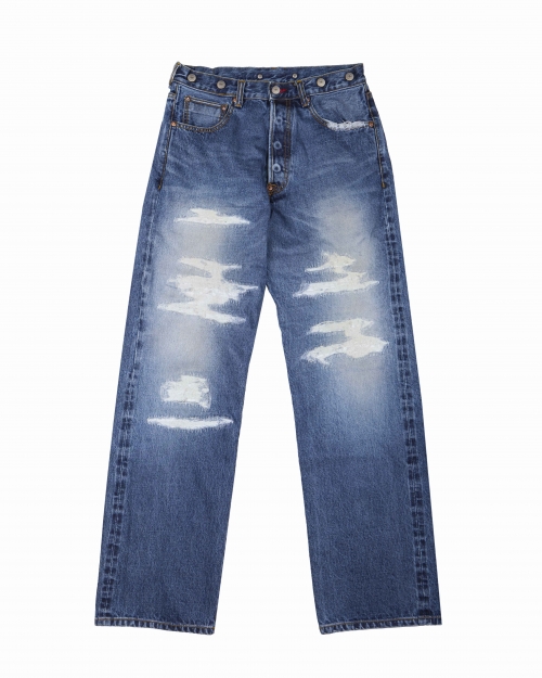 SELVEDGE DISTRESSED DENIM PANTS