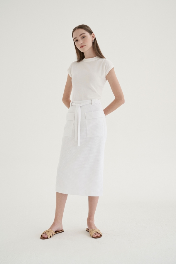 #07  WHITE COTTON SKIRT - 60% OFF SALE