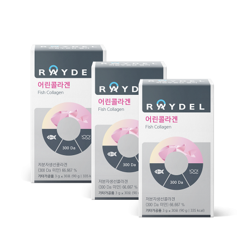 일반식품 저분자피쉬콜라겐 레이델 어린콜라겐 30포 3박스 45일분