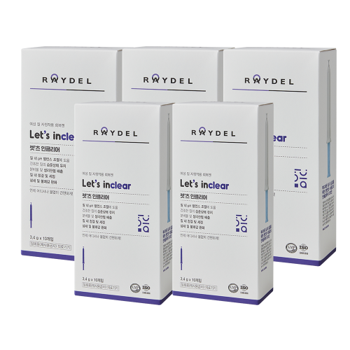 여성용 질 세정기 레이델 렛츠 인클리어 3.4g 10개입 5개 식약처 허가 의료기기