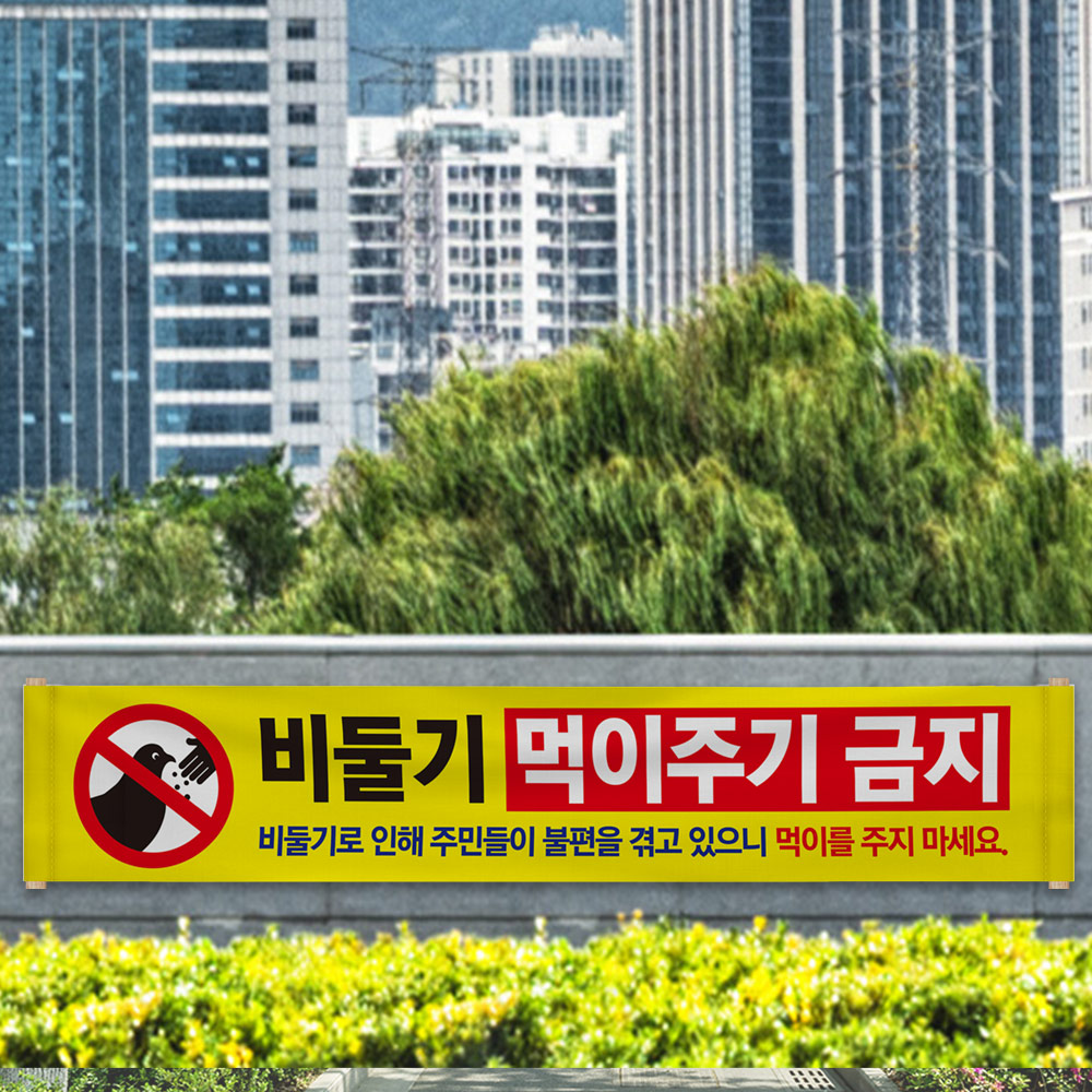 비둘기 먹이주기 금지 현수막 비둘기 먹이주기 금지 현수막