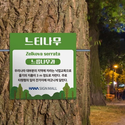 고급형 수목표찰 부착 사각