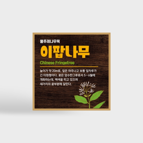 고급형 수목표찰 부착 사각