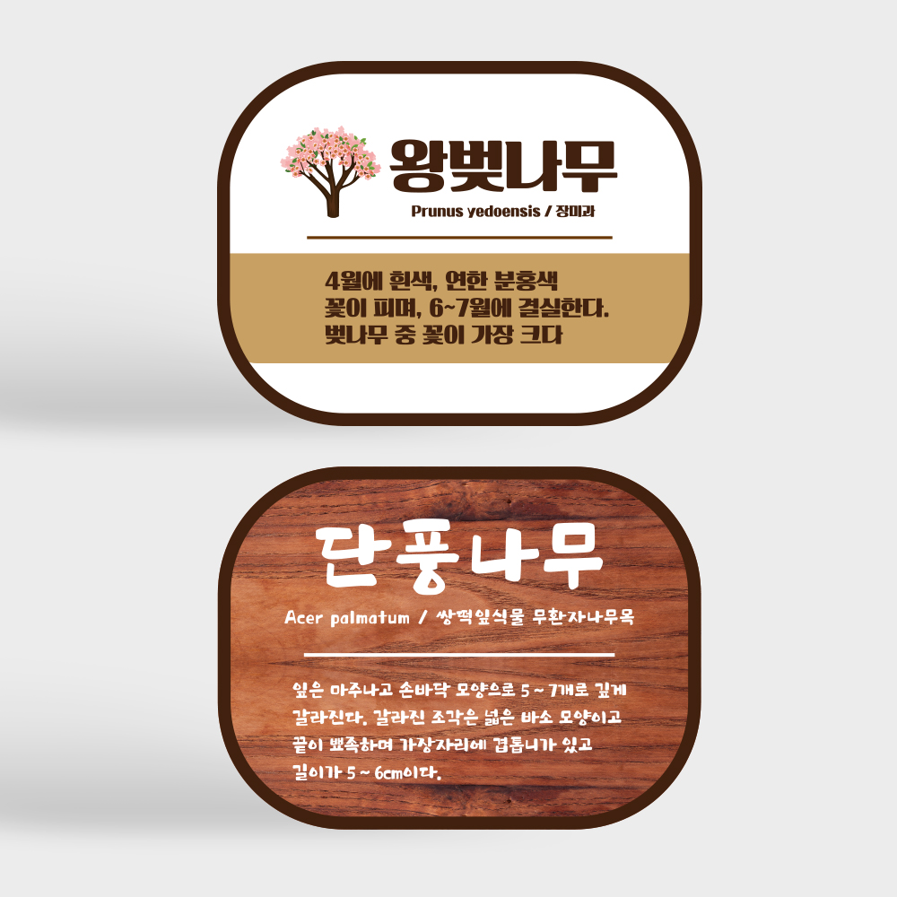 고급형 수목표찰 나무걸이형 형태