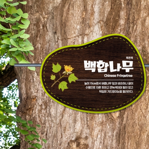 고급형 수목표찰 부착 형태
