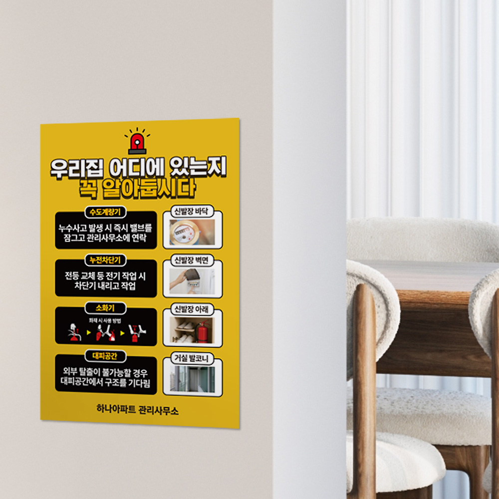 세대 내 주요시설 위치 안내판 세대 내 주요시설 위치 안내판