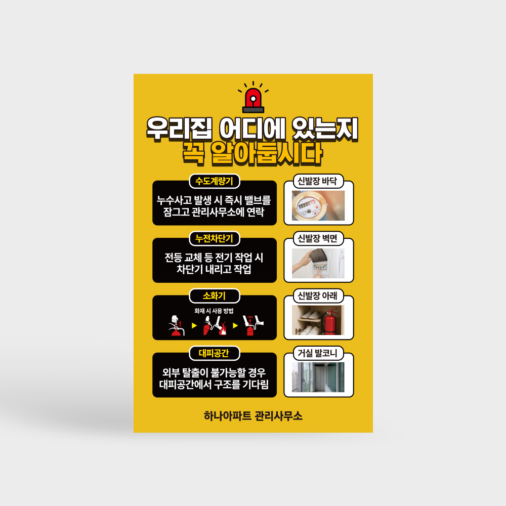 세대 내 주요시설 위치 안내판 세대 내 주요시설 위치 안내판