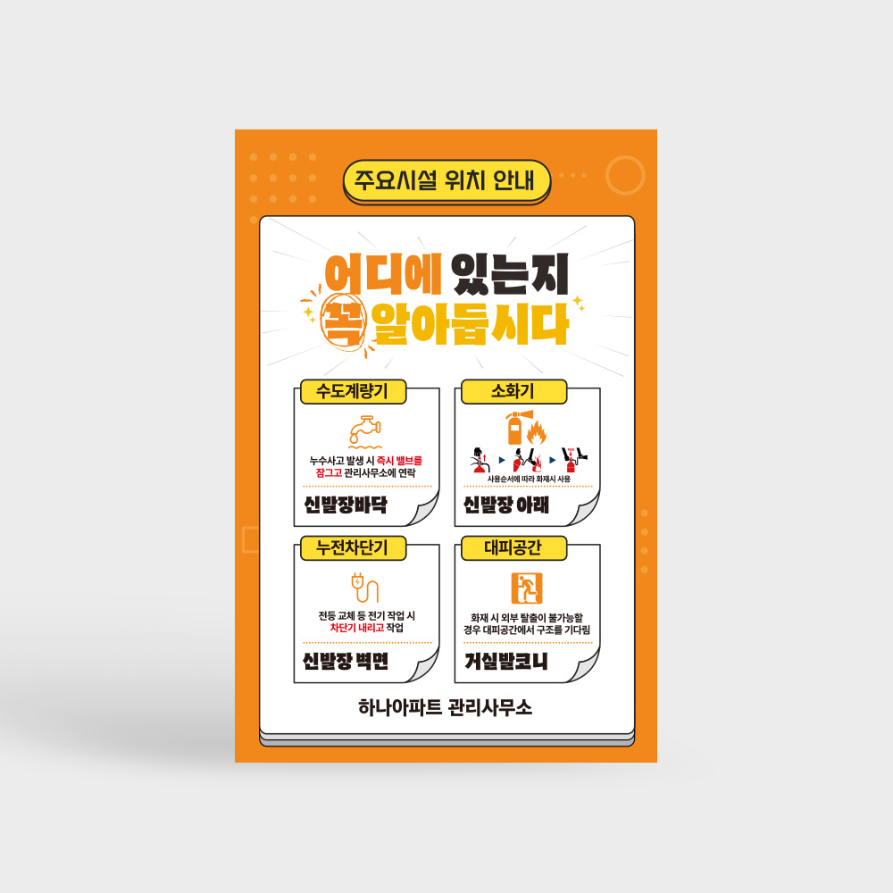 세대 내 주요시설 위치 안내판 세대 내 주요시설 위치 안내판