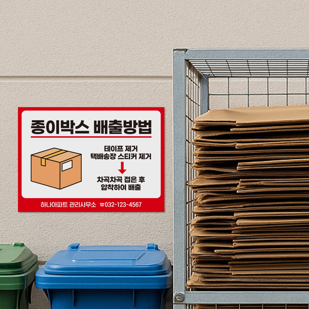 종이박스 분리배출 안내판 종이박스 분리배출 안내판