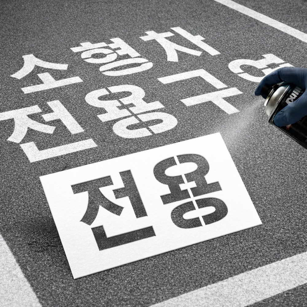 바닥 도장 글자판 스텐실